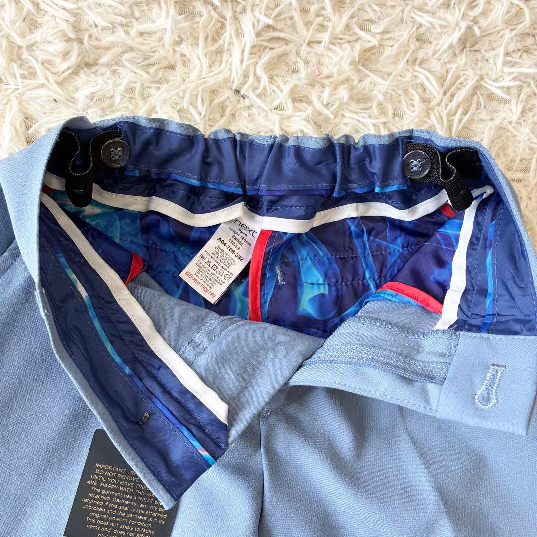 未使用 NEXT キッズフォーマルスーツ6点セット ブルー 130 入学式