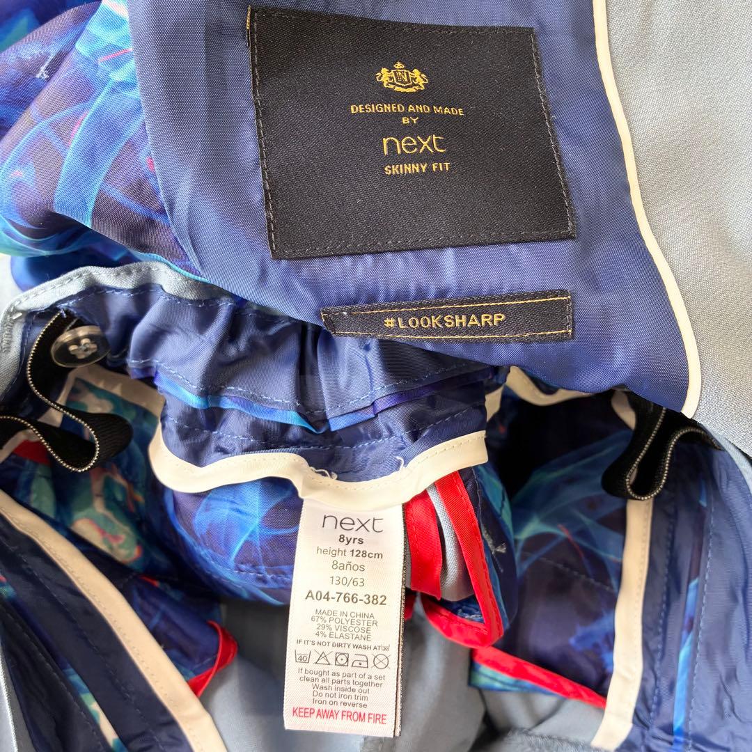 未使用 NEXT キッズフォーマルスーツ6点セット ブルー 130 入学式