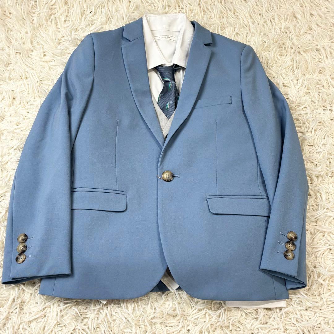 未使用 NEXT キッズフォーマルスーツ6点セット ブルー 130 入学式