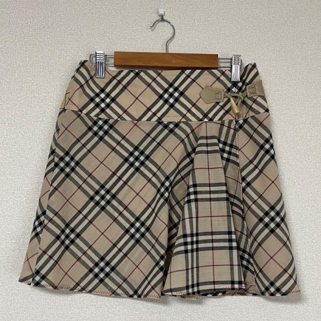 美品✨バーバリー ブルーレーベル ラップ　ミニ　スカートノバチェック サイズ38