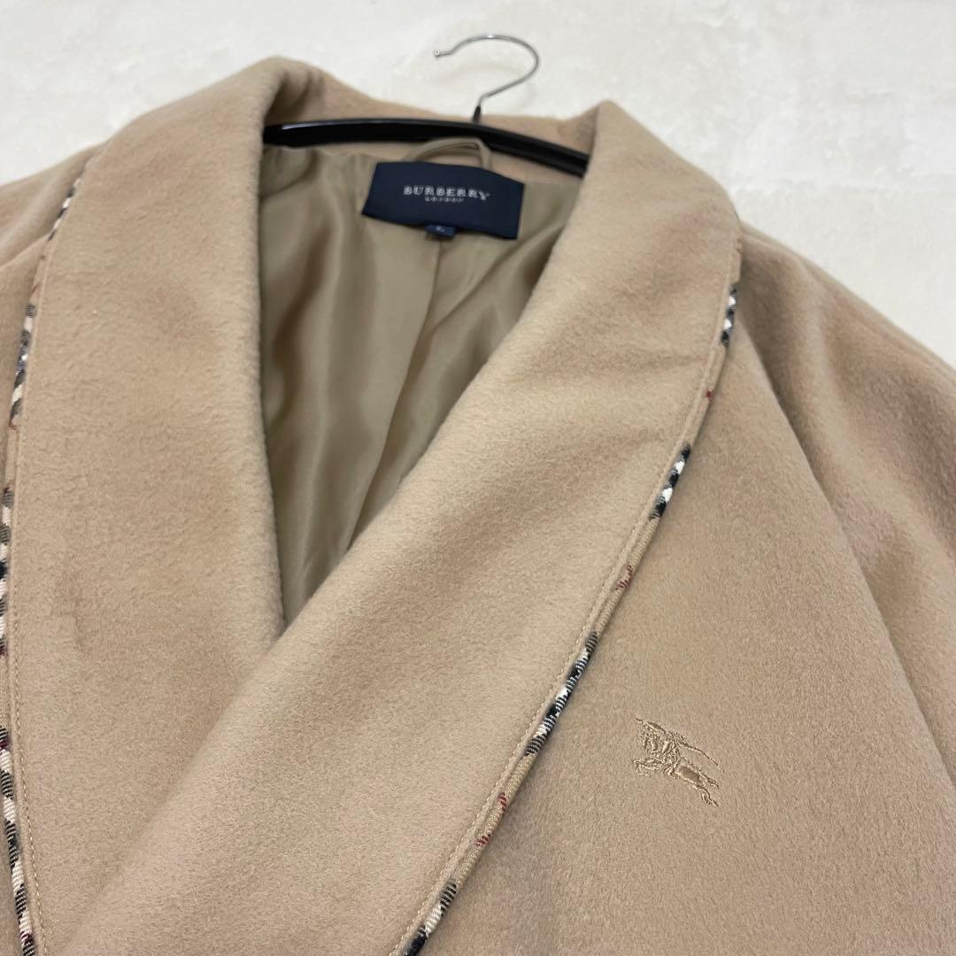 【美品】バーバリーロンドン ホースロゴ ノバチェック ガウンコート ベージュ L