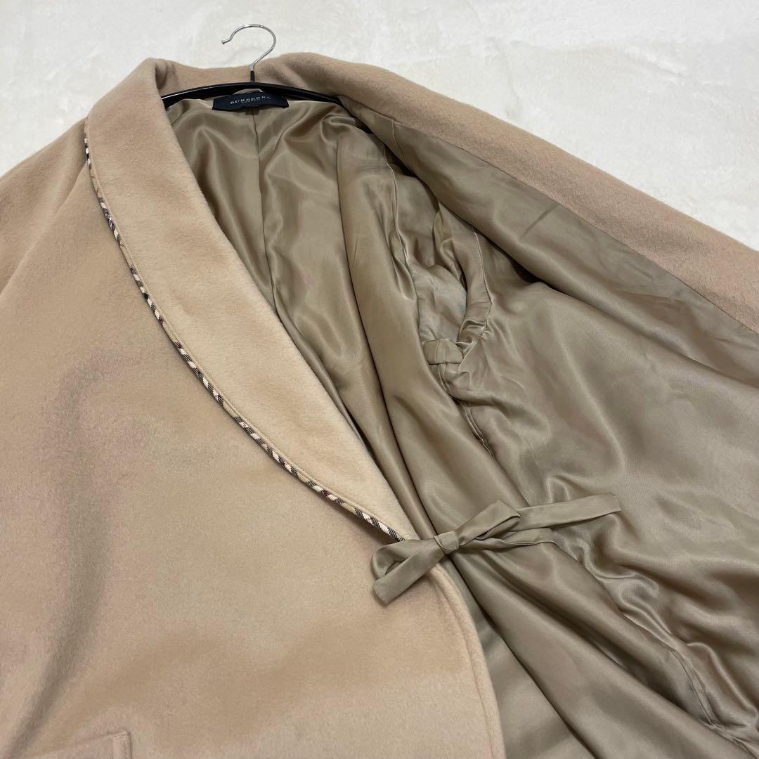 【美品】バーバリーロンドン ホースロゴ ノバチェック ガウンコート ベージュ L