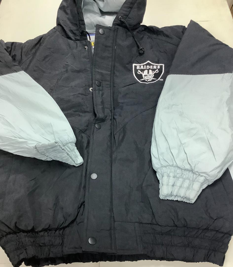 新品　80s 90s RAIDERS ウォームアップジャケット 黒/灰色