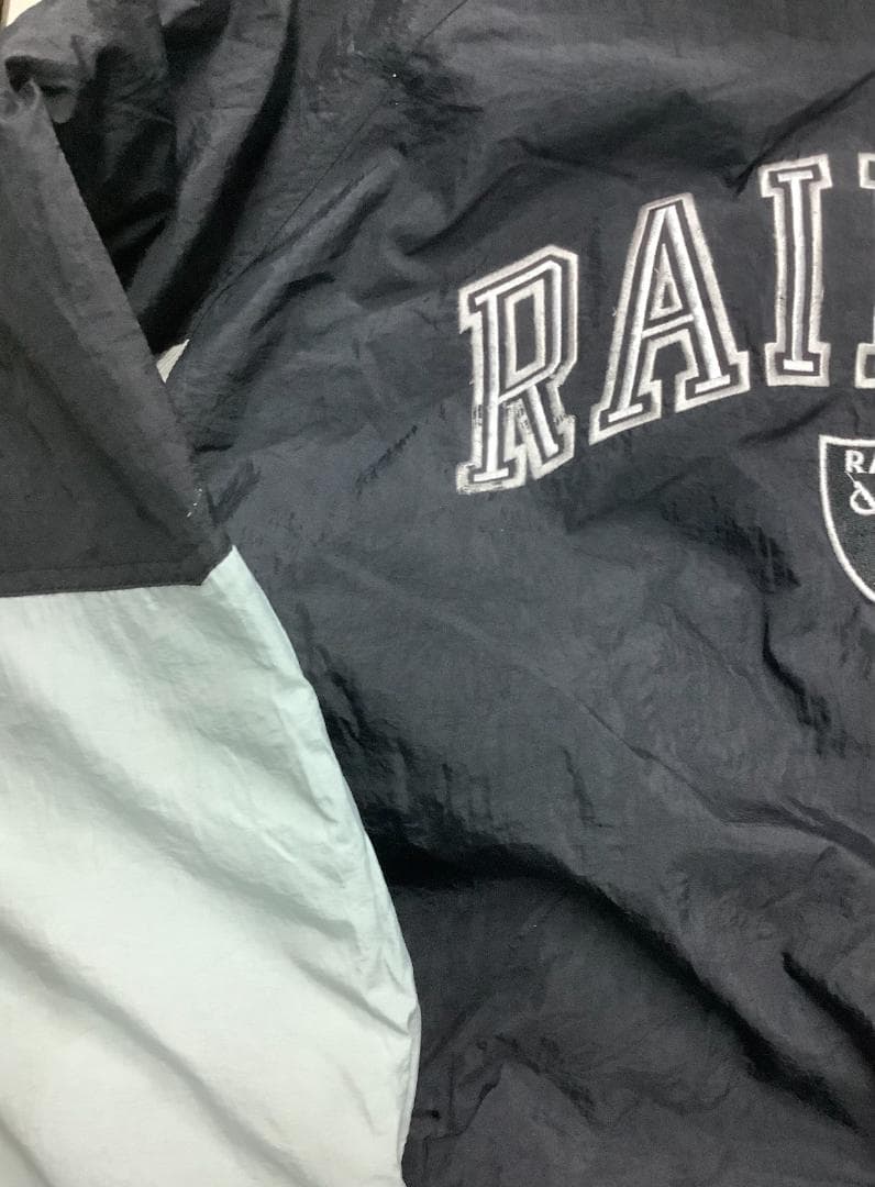 新品　80s 90s RAIDERS ウォームアップジャケット 黒/灰色