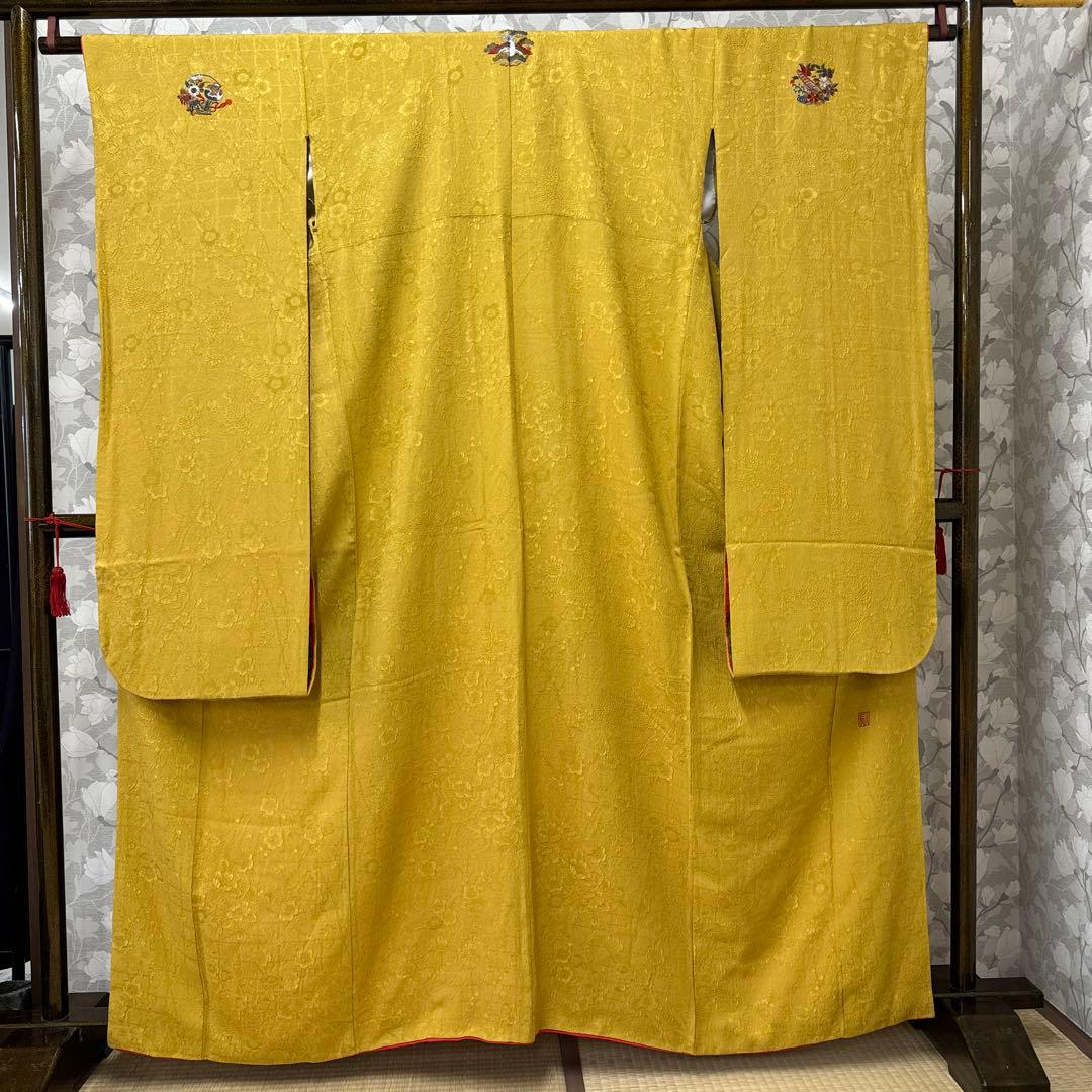 振袖セット　花紋刺繍無地振袖　高級作家物