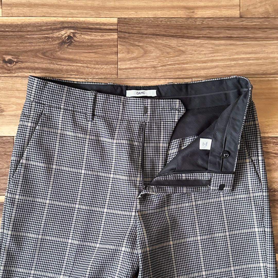 OAMC サイドスリット チェック スラックス サイズM 48 パンツ グレー