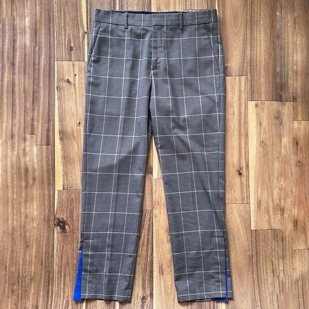 OAMC サイドスリット チェック スラックス サイズM 48 パンツ グレー