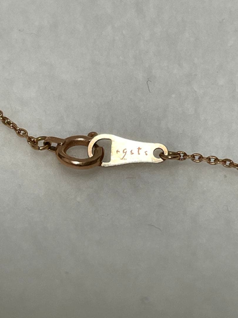 agate K10 小粒パールとバラのネックレス