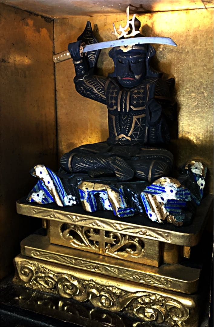 仏教美術 隠れキリシタン 彩色 妙見菩薩像木彫色 仏像 厨子