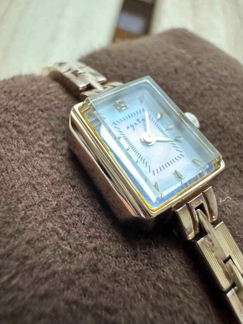 agete アガット スクエアフェイスジュエリーウォッチ