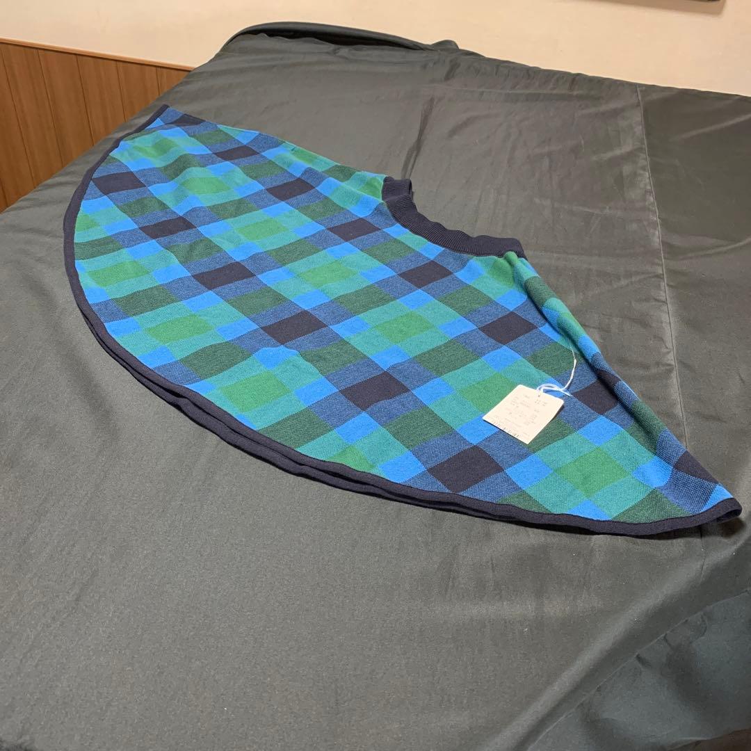 familiar ファミリア　ニット地　スカート　定番チェック　150