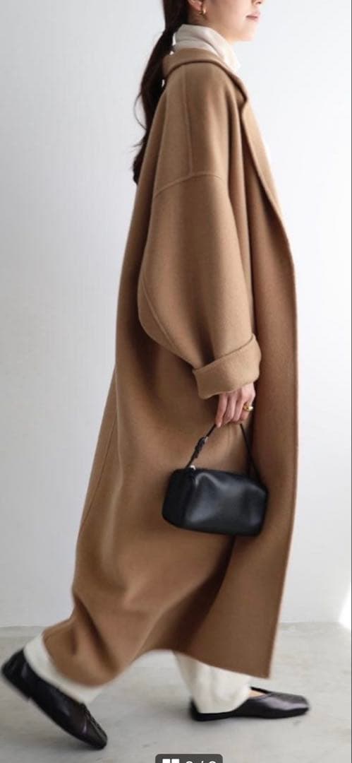 土日限定値下げ　新品未使用　エバーネイビー　リバーロングコクーンコート　MT