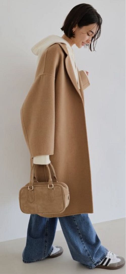 土日限定値下げ　新品未使用　エバーネイビー　リバーロングコクーンコート　MT