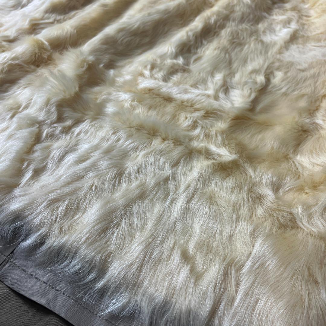 毛皮 ロングコート XL相当 ファーライナー ロングトレンチ ベルト付き