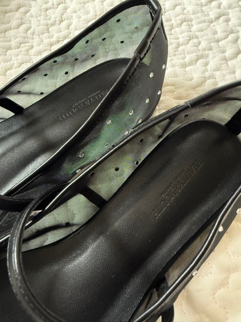 【UNITED ARROWS】メッシュ ビジュー フラットシューズ37h