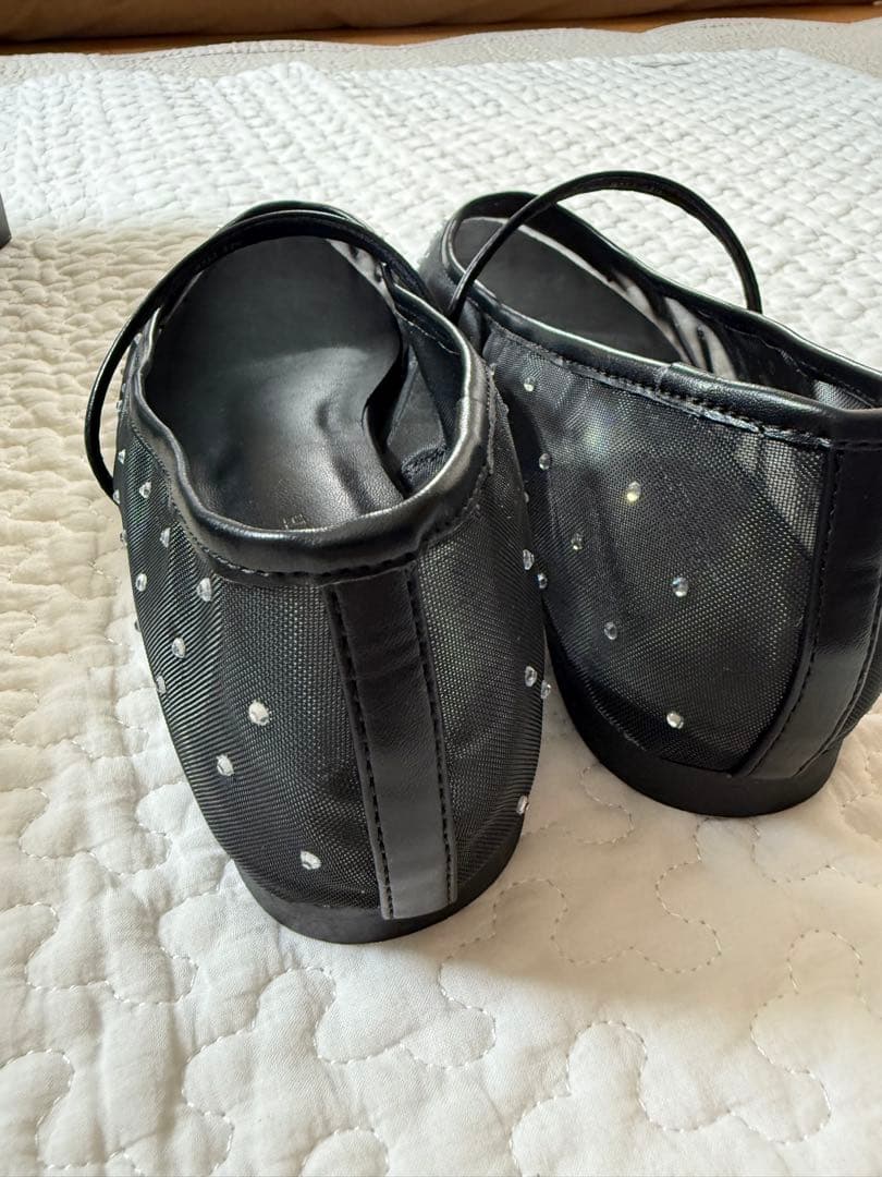 【UNITED ARROWS】メッシュ ビジュー フラットシューズ37h