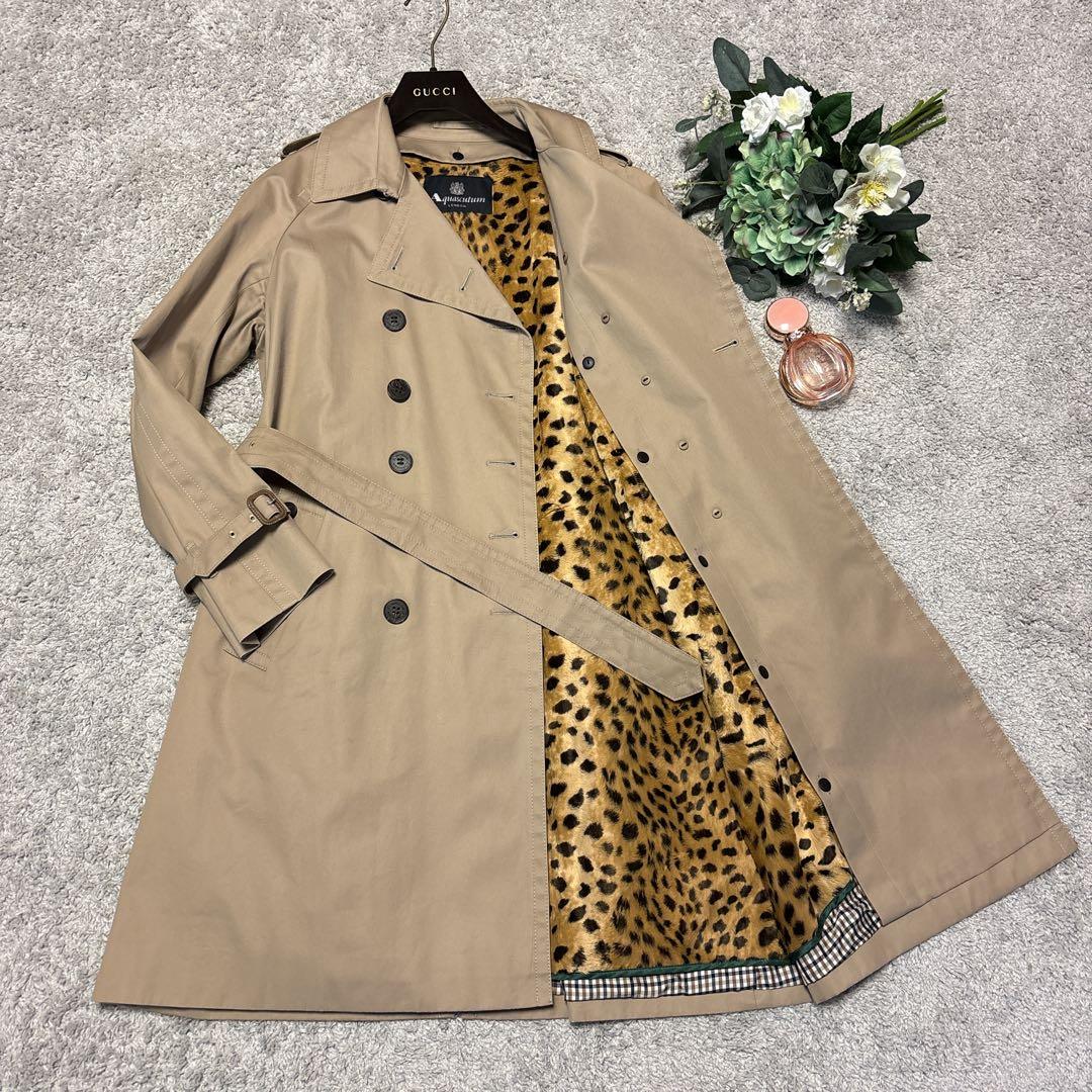 美品 アクアスキュータム　大きいサイズ トレンチコート　ライナー付 13 XL