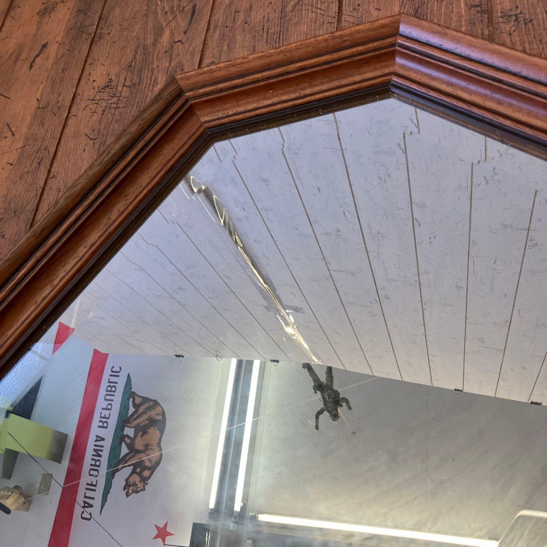 アンティーク 木製フレーム 8角形 イタリア製 壁掛け鏡 ウォールミラー