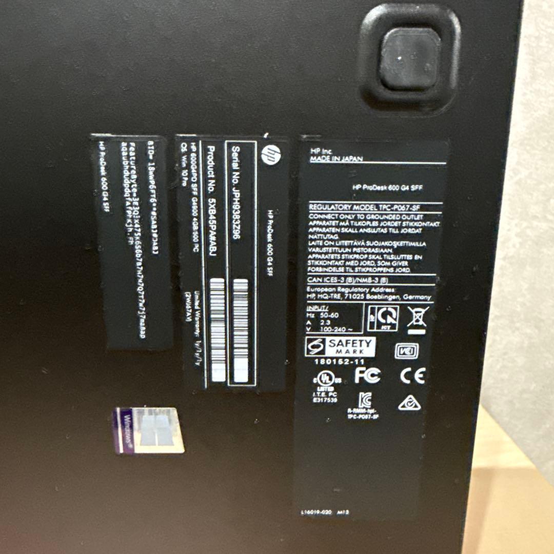 その他 hp prodesk 600 g4 sff
