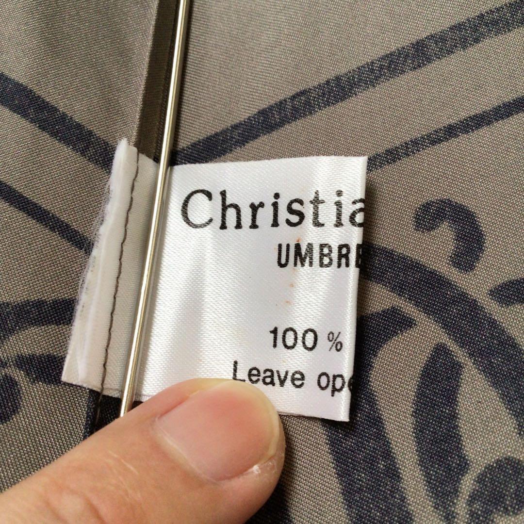 ディオール トロッター ドット柄 ケース付　折りたたみ傘 ベージュ ネイビー