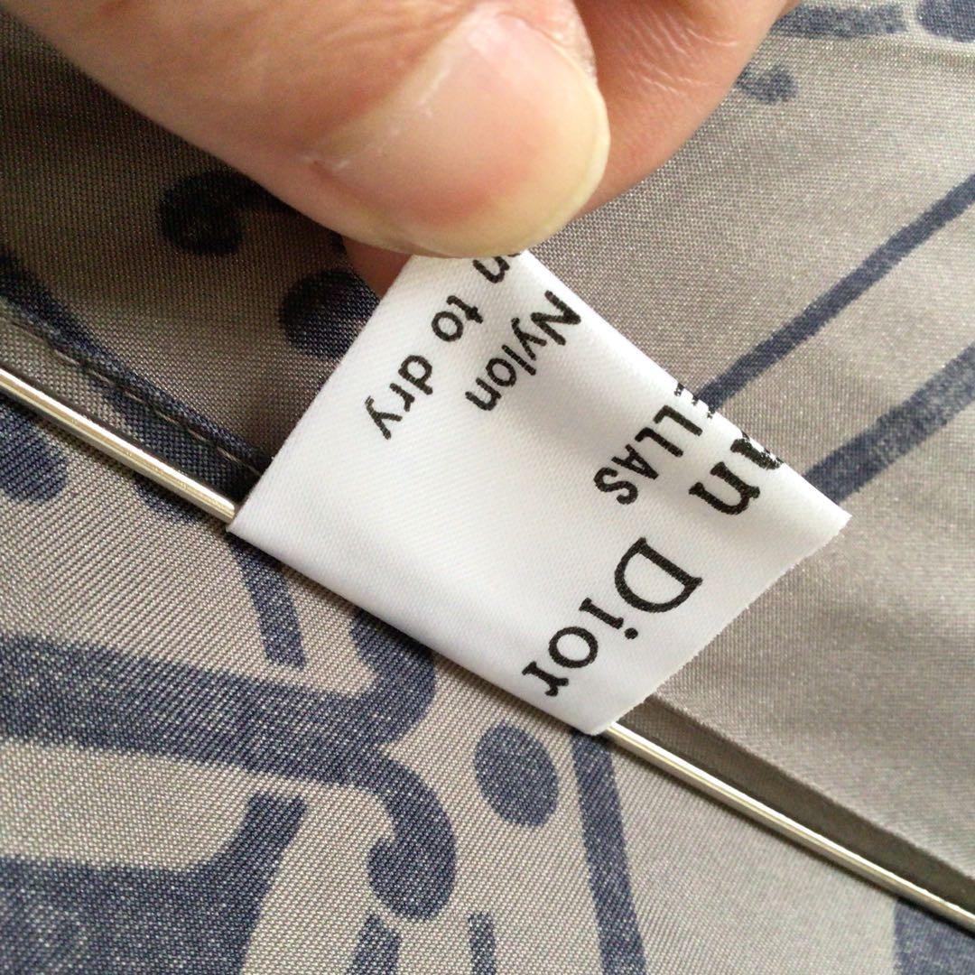 ディオール トロッター ドット柄 ケース付　折りたたみ傘 ベージュ ネイビー