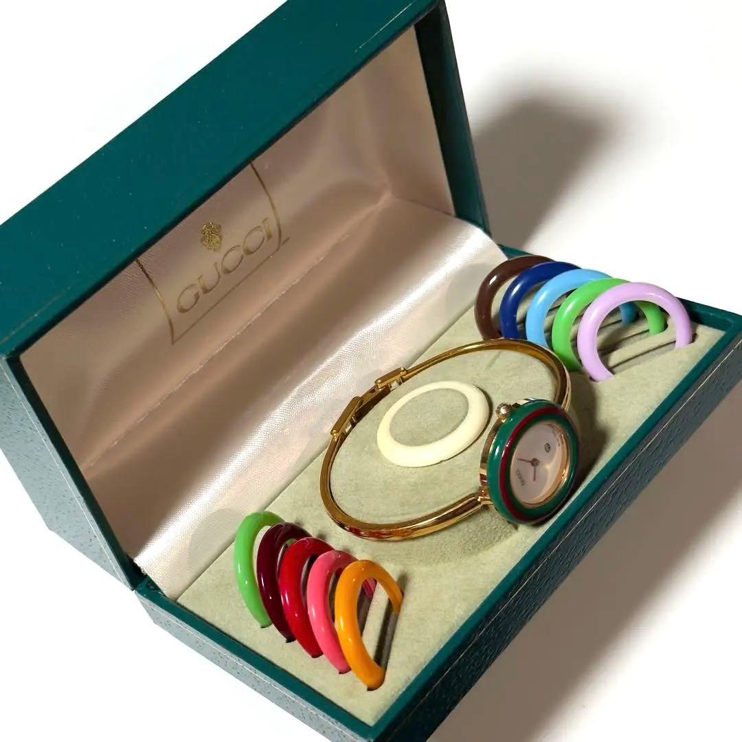 【稼働・希少】 GUCCI グッチ チェンジベゼル 腕時計 ウォッチ