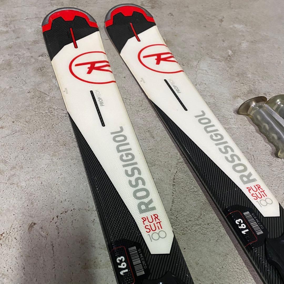 ロシニョール　パシュート100 163cm スキー板　ビンディング　ストック付