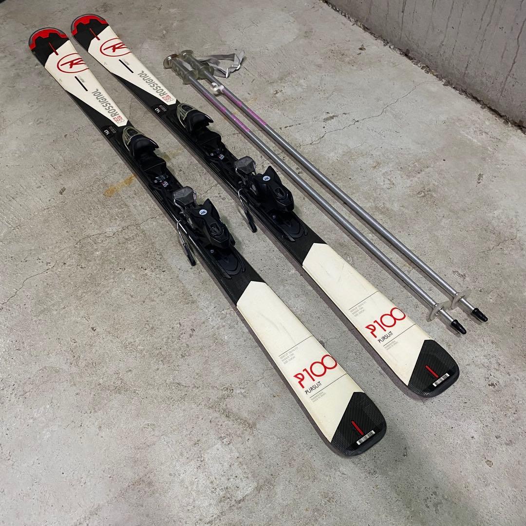 ロシニョール　パシュート100 163cm スキー板　ビンディング　ストック付