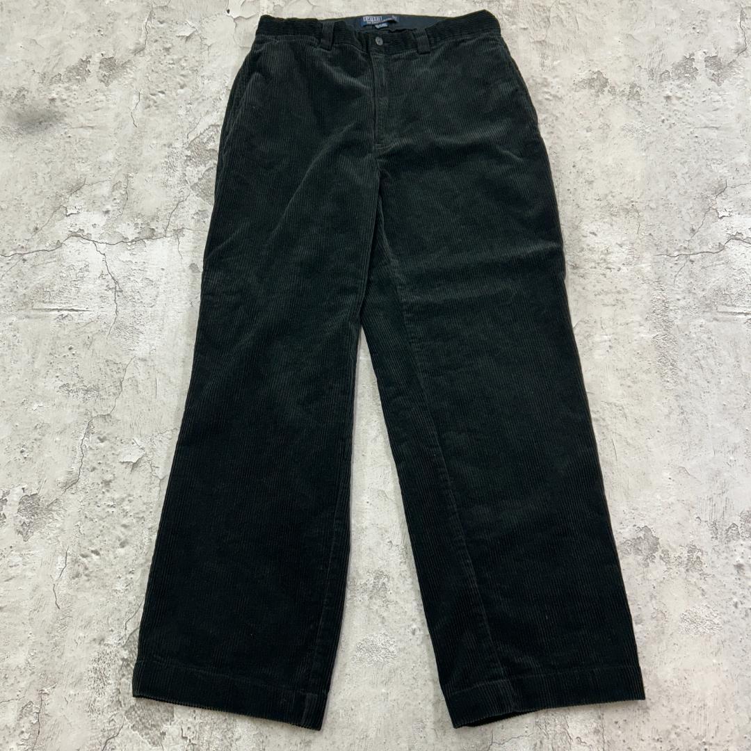 K*様 ラルフローレン　太畝　アメトラ　コーデュロイパンツ　古着　ブラック　W3