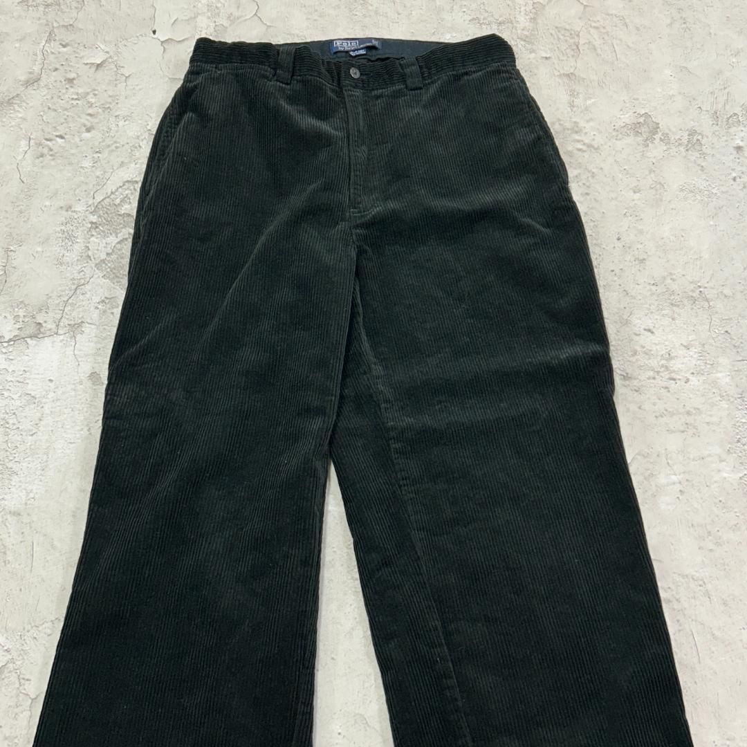 K*様 ラルフローレン　太畝　アメトラ　コーデュロイパンツ　古着　ブラック　W3