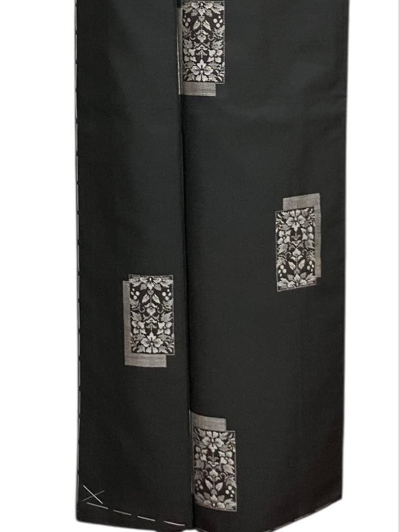 本場大島紬 地空き 経緯絣 小紋 正絹 短冊 花文 美品 イ6621