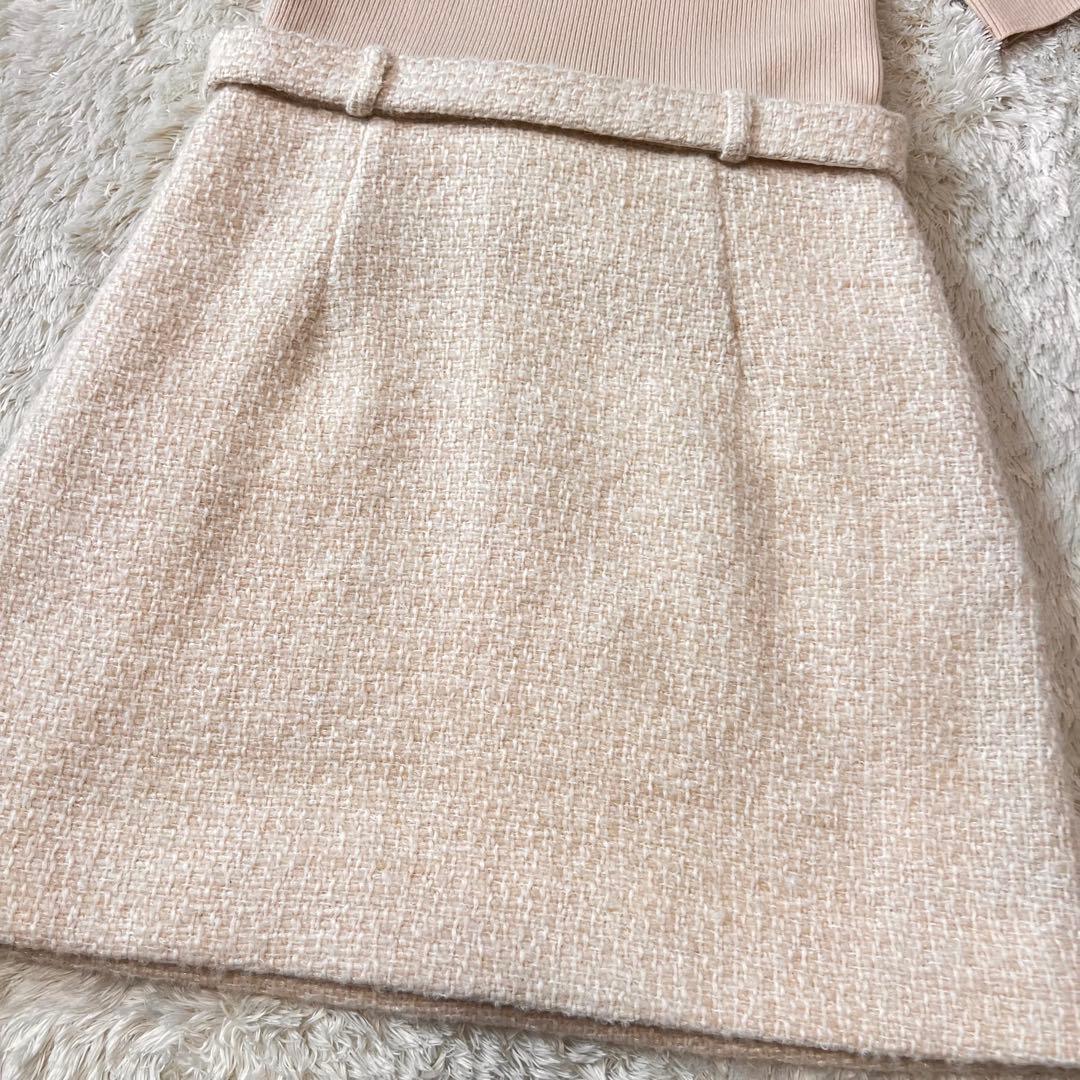 美品 Theory コンボドレス ニットドッキングワンピース ベージュ XS