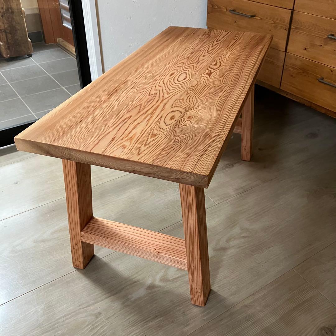 日光杉一枚板　ローテーブル　ソファテーブル　ハンドメイド