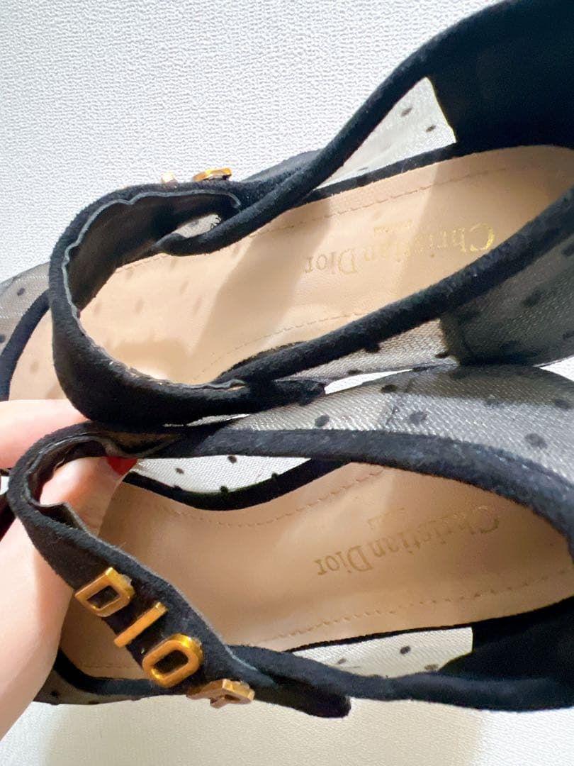 Dior ドット柄 フラットシューズ 37size