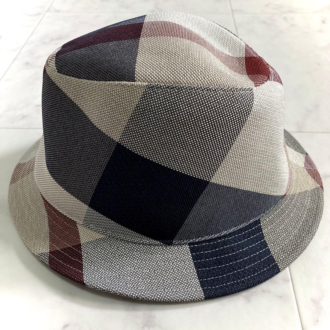 極美品 ブラックレーベルクレストブリッジ クレストブリッジチェックカラミハット