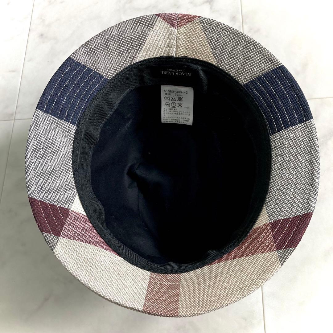 極美品 ブラックレーベルクレストブリッジ クレストブリッジチェックカラミハット