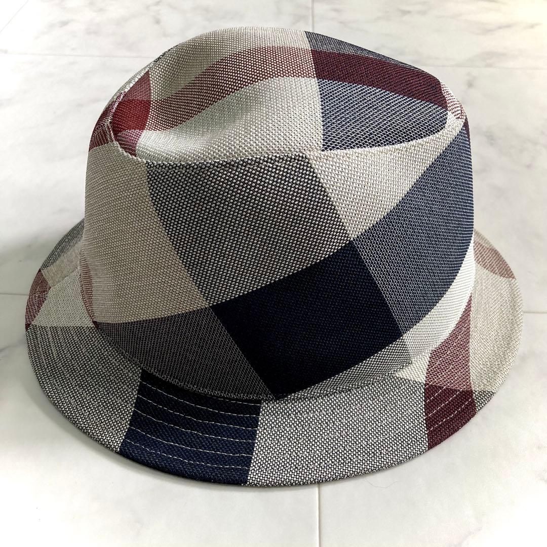 極美品 ブラックレーベルクレストブリッジ クレストブリッジチェックカラミハット
