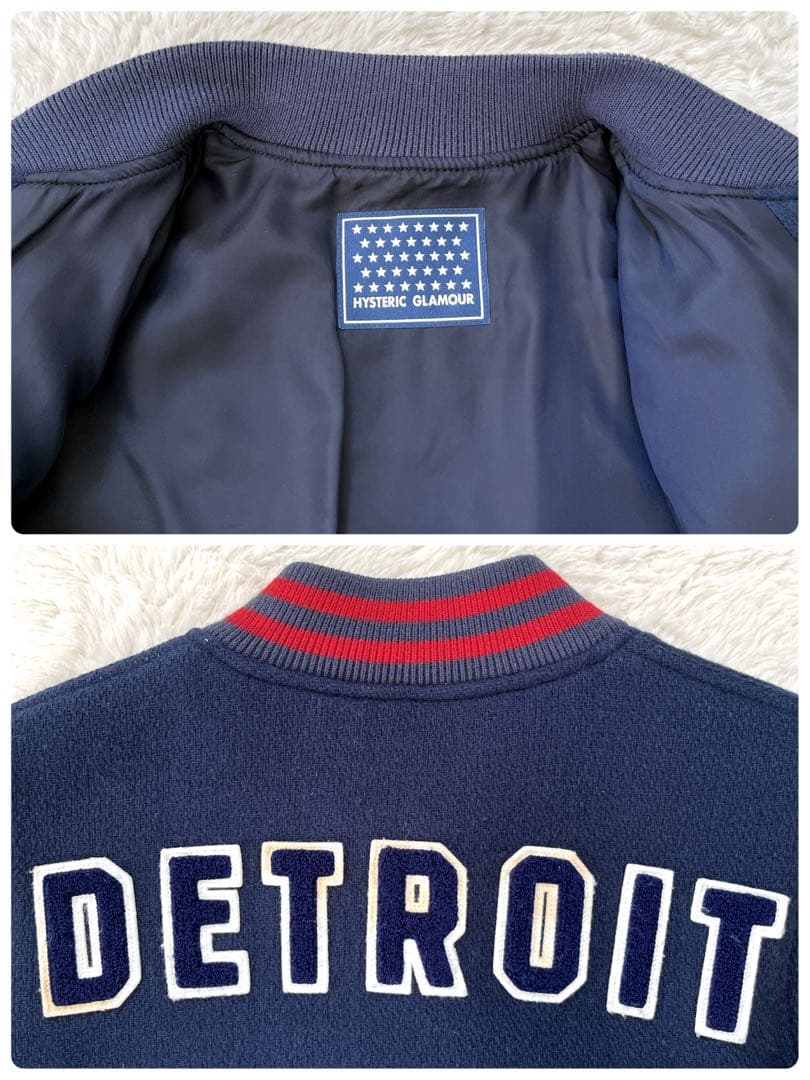 【希少】ヒステリックグラマー　スタジャン　サークルガール　切り替え　袖レザー　F