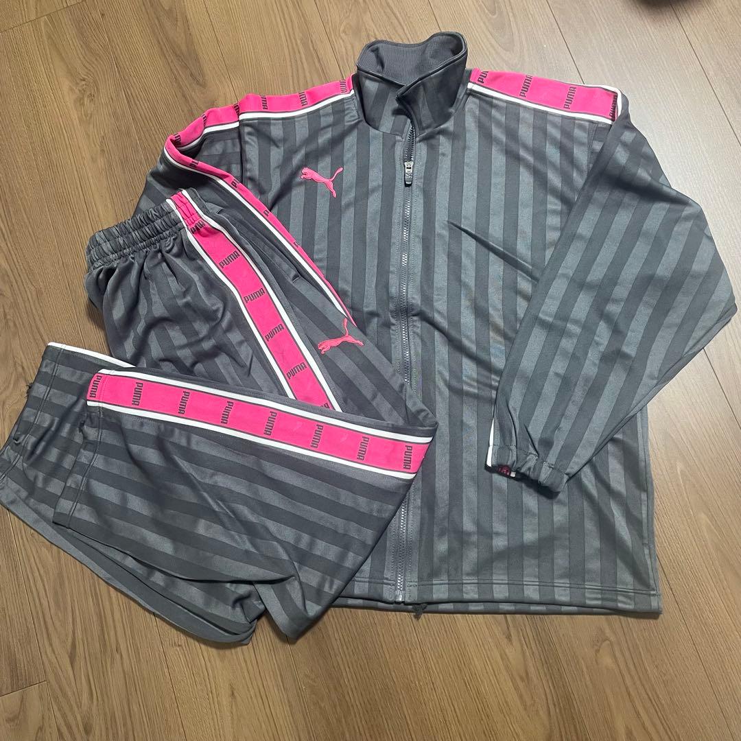 プーマ　ジャージ上下セット　グレーピンク　レディース　S.Mサイズ