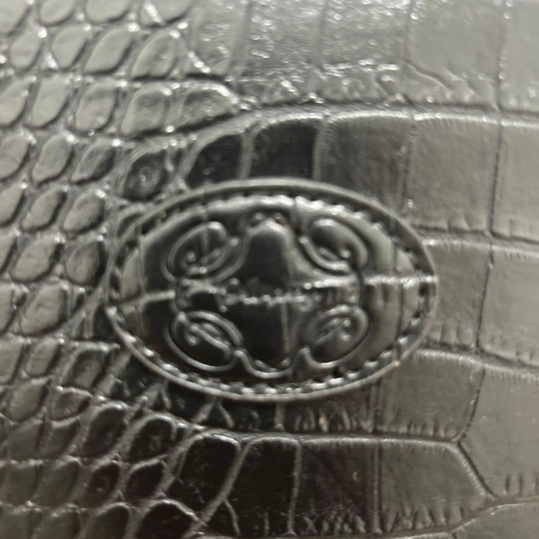 新品未使用　SWANY クロコ型押し キャリーバッグ 黒 ストッパー付き 美品