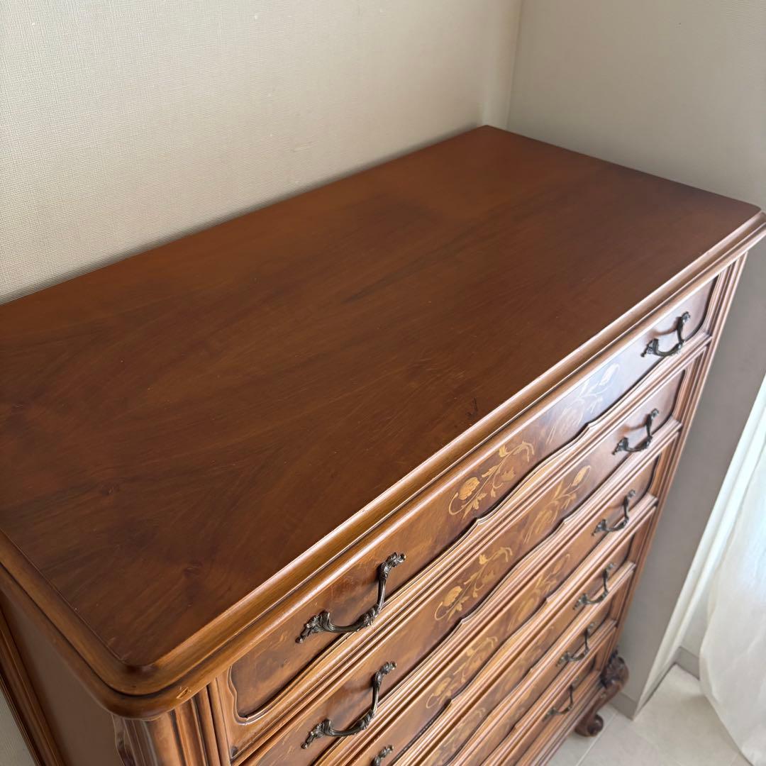 イタリア製　象嵌細工　チェスト　猫脚　アンティーク　ヨーロピアン　飾り棚　家具