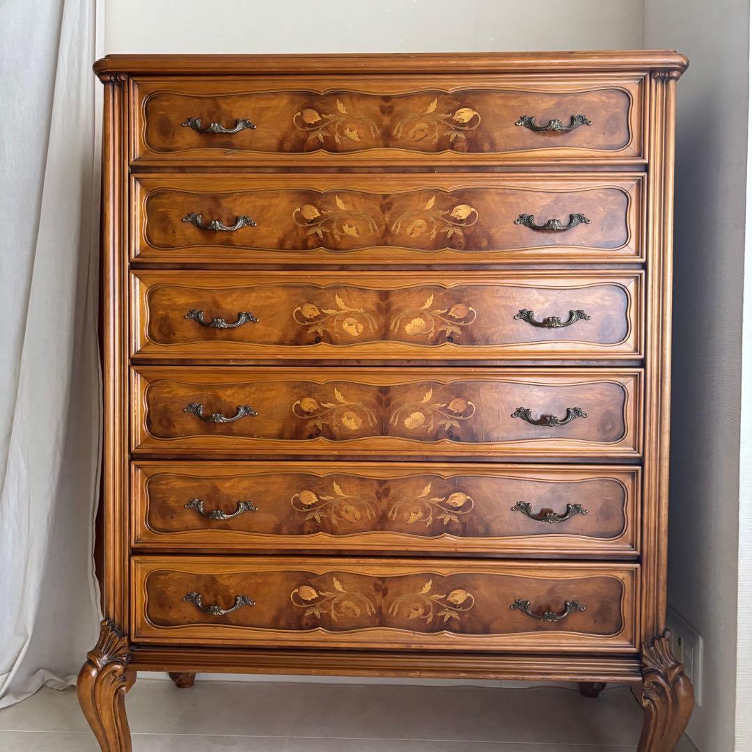 イタリア製　象嵌細工　チェスト　猫脚　アンティーク　ヨーロピアン　飾り棚　家具