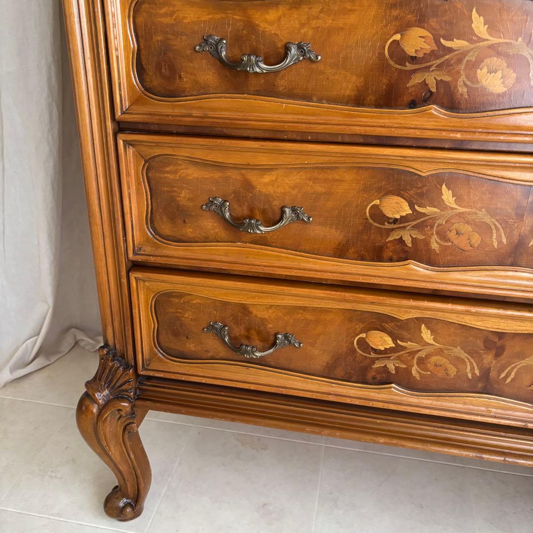 イタリア製　象嵌細工　チェスト　猫脚　アンティーク　ヨーロピアン　飾り棚　家具