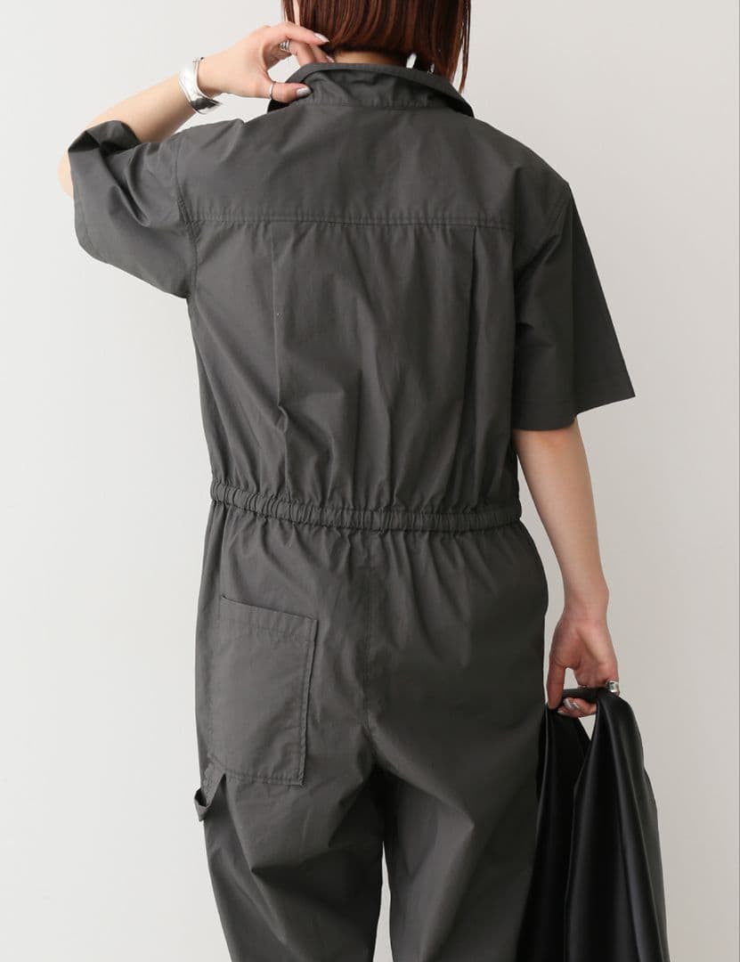 ✨未使用✨Spick＆Span　コットン 半袖ジャンプスーツ　ブラック　38