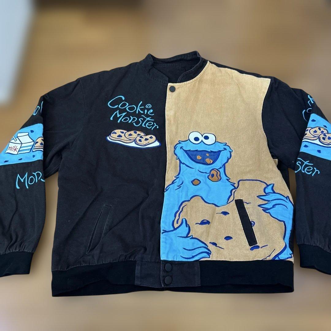 クッキーモンスター　セサミストリート ブルゾン MA-1 古着　ジャケット