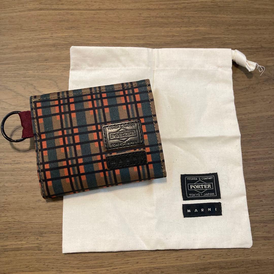 【極美品/小銭入れ未使用に近い】MARNI × PORTER 三つ折り財布