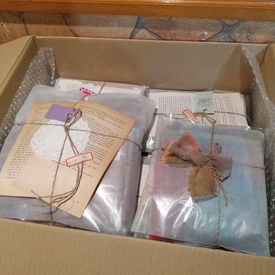 3/22てるりん48，ジャンクジャーナル素材。フリンジ加工裂き布リボン