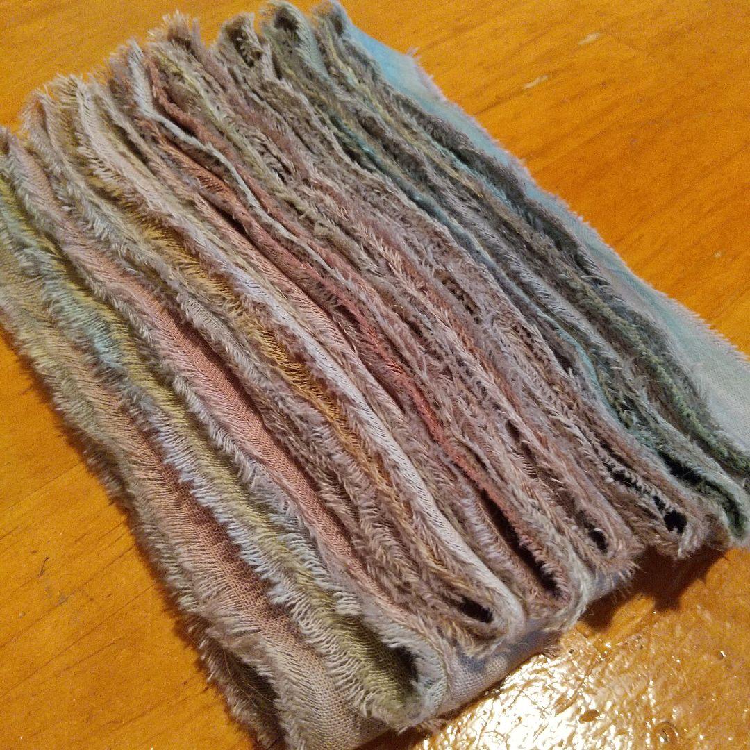 3/22てるりん48，ジャンクジャーナル素材。フリンジ加工裂き布リボン