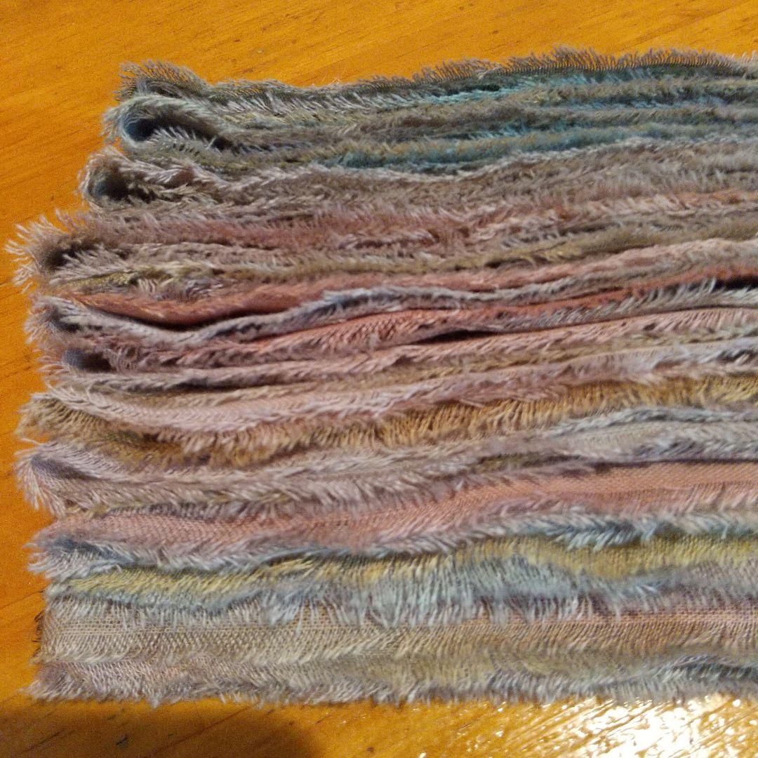 3/22てるりん48，ジャンクジャーナル素材。フリンジ加工裂き布リボン