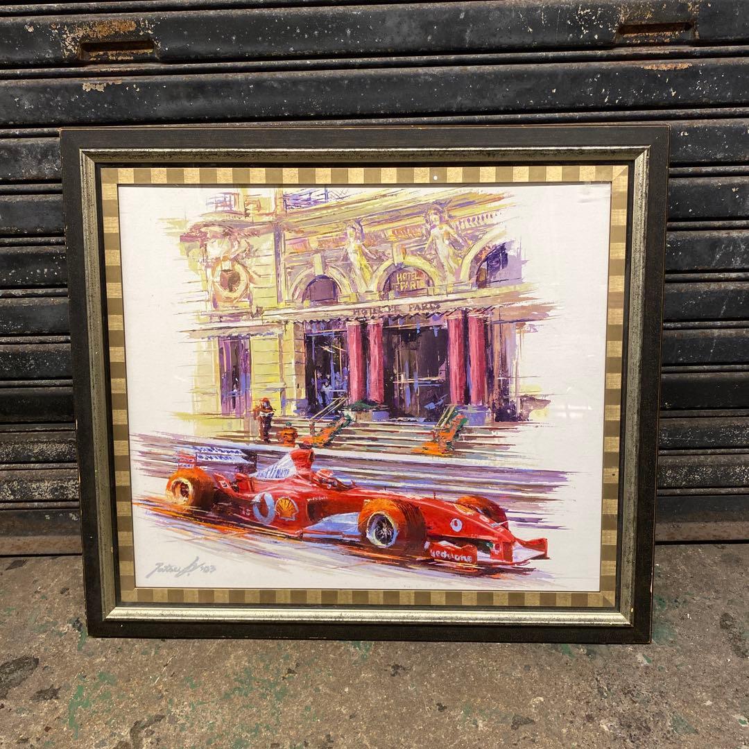 中津達 M シューマッハ & フェラーリ 2003 油彩画？